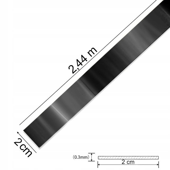 Listwa Dekoracyjna SAMOPRZYLEPNA Czarna POŁYSK Taśma Ozdobna 2cm x