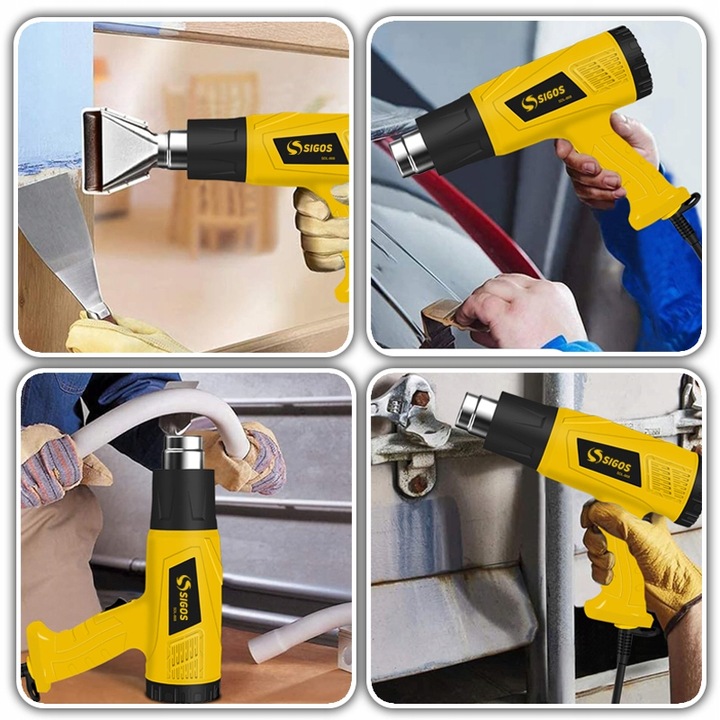 OPALARKA ELEKTRYCZNA Z REGULACJĄ 2 BIEGI LCD 60-650°C 2200W MOCNA +4