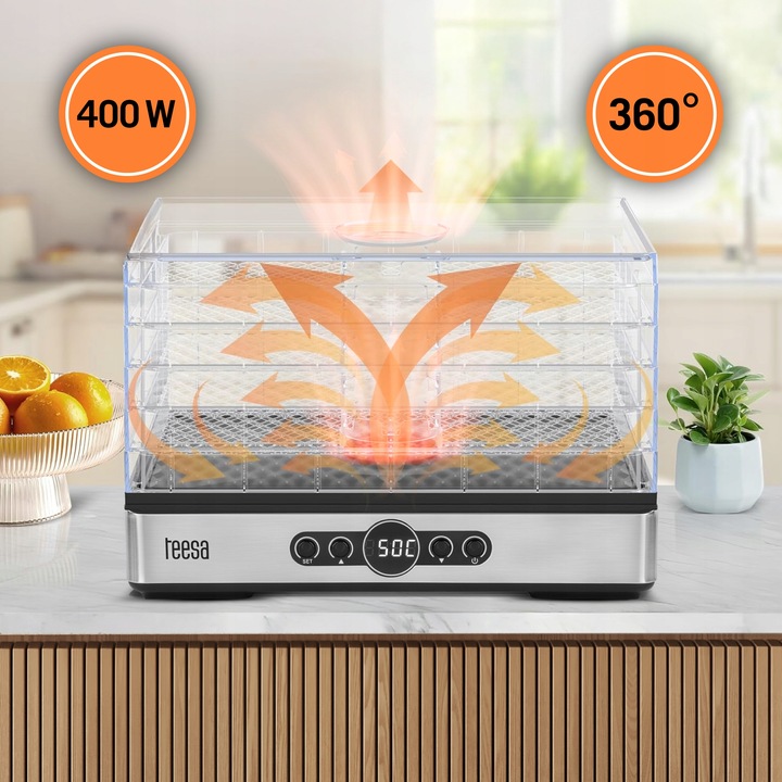 Suszarka do grzybów warzyw owoców 400W 5 sit wyświetlacz termoobieg