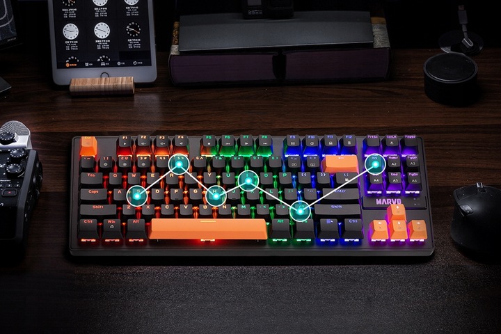 Klawiatura Mechaniczna Krone 87 RGB Gaming anty-ghosting KG901c