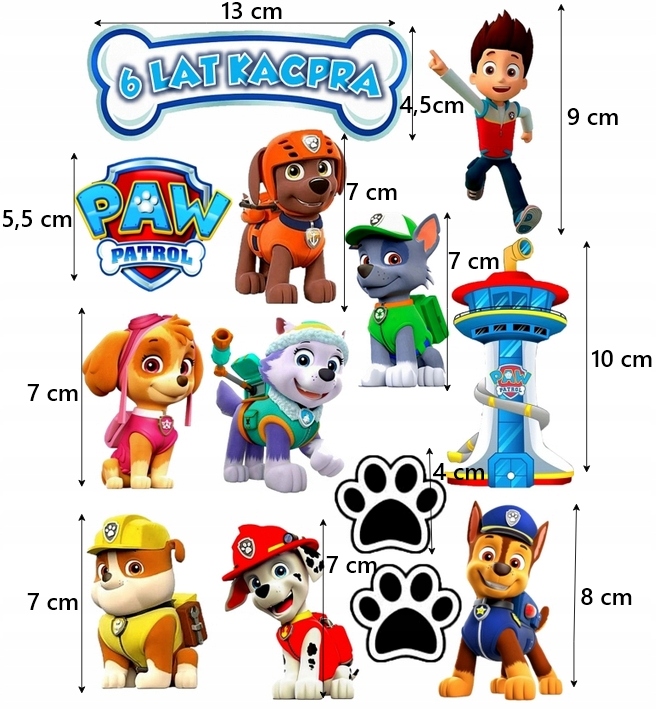 OPŁATEK NA TORT Z CUKRU WYDRUK PSI PATROL SKYE CHASE CUKROWA DEKORACJA