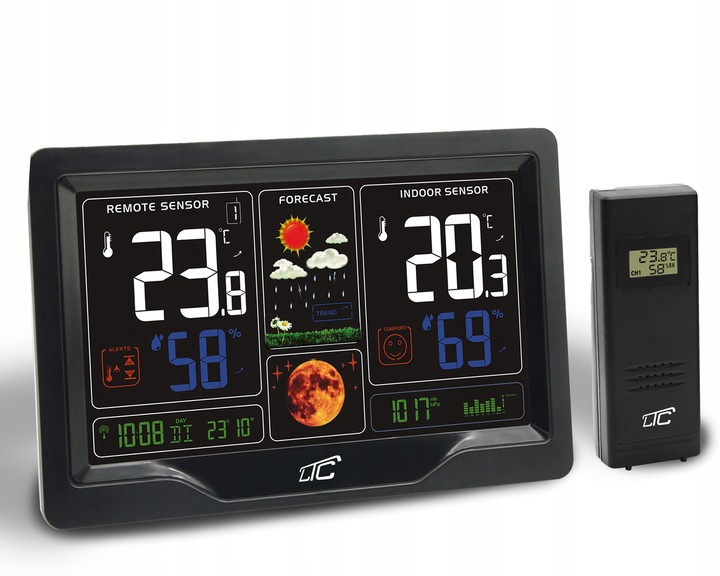 DOKŁADNA STACJA POGODOWA BEZPRZEWODOWY TERMOMETR WILGOTNOŚĆ PROGNOZA