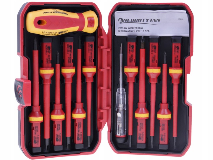 Zestaw wkrętaków izolowanych WKRĘTAKI IZOLOWANE w walizce 14 sztuk /