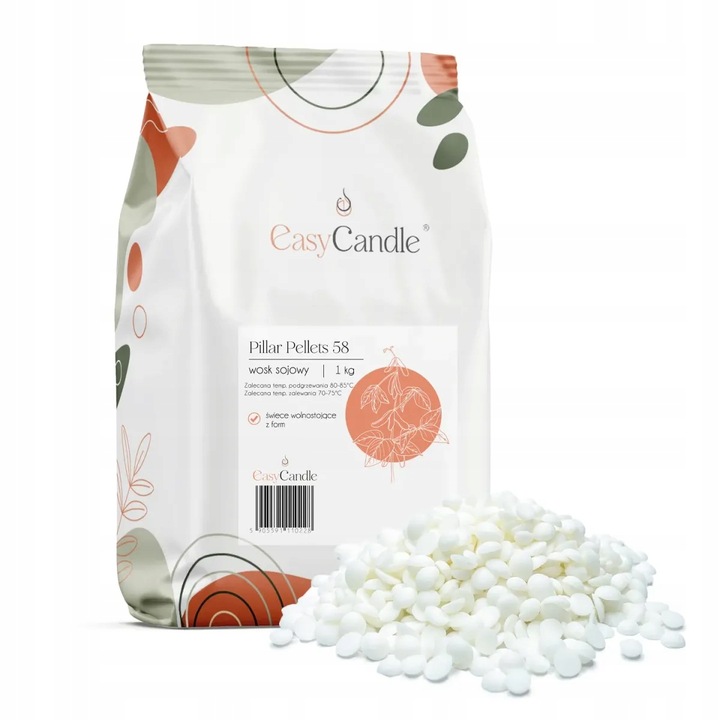 Wosk sojowy twardy Pillar Pellets 58 do świec wolnostojących naturalny