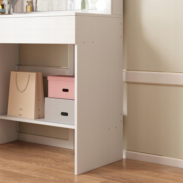 TOALETKA KOSMETYCZNA MAKIJAŻU WIZAŻU Z LUSTREM LED NOWOCZESNA LOFT GLAMOUR