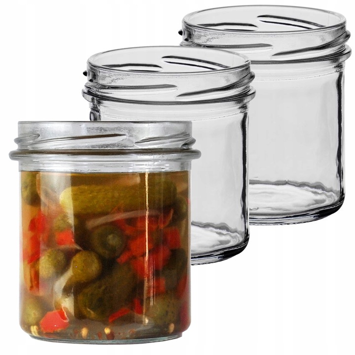 16x SŁOIK PROSTY 350ml MIÓD DŻEM MIĘSO PASZTET ŚWIECZKI PRZETWORY OWOCE