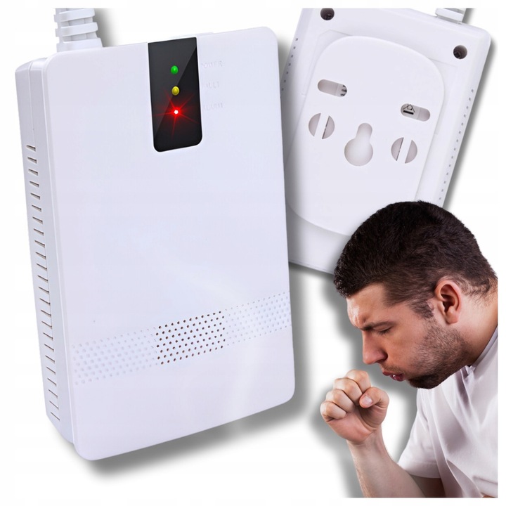 Czujnik gazu ziemnego LNG metan detektor 230V, ochrona bezpieczeństwo