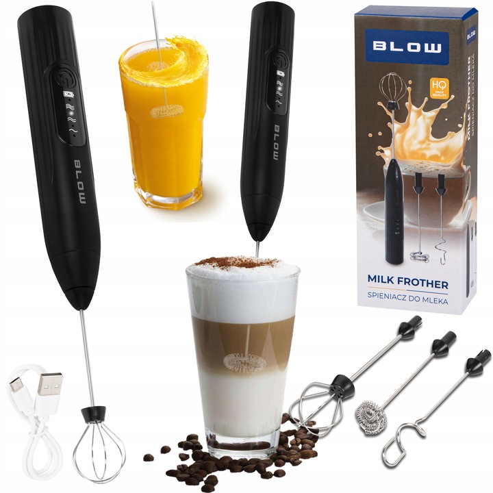 SPIENIACZ DO MLEKA KAWY MINI MIKSER ELEKTRYCZNY RĘCZNY UBIJAK 3w1 USB
