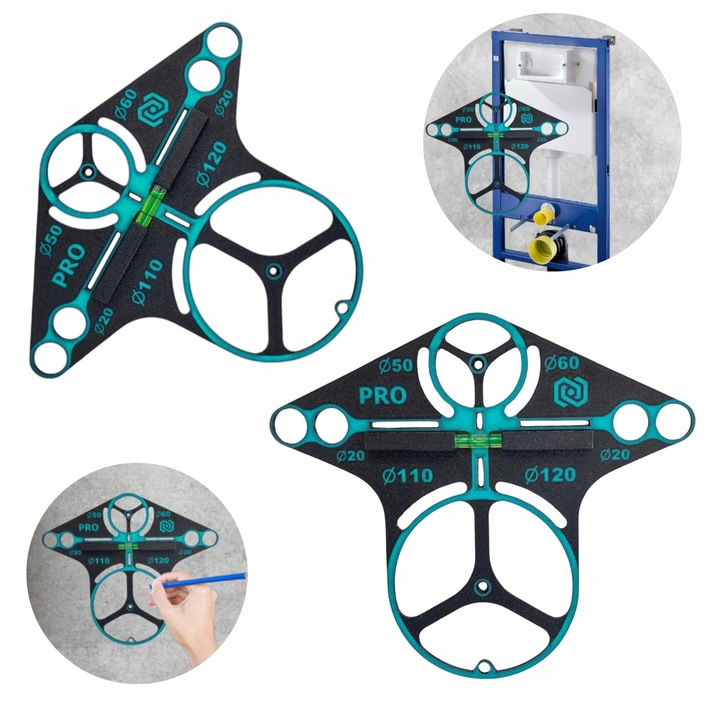 SZABLON WZORNIK OTWORÓW PŁYTEK GEBERIT TOALETA WYTRZYMAŁY GIĘTKI