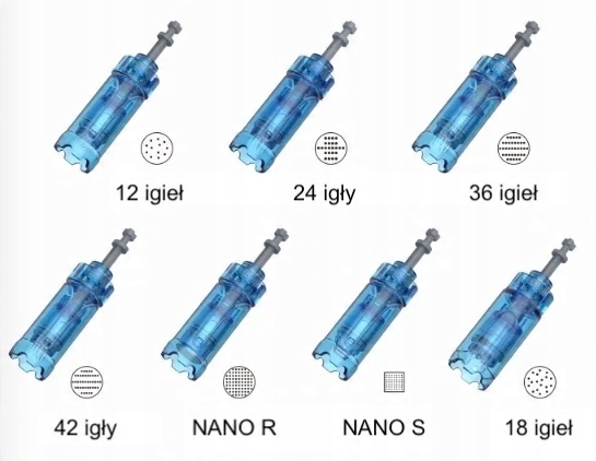 Kartridże Dermapen Dr Pen M8S/A8S/A9/A11 Wkłady 10 szt. 12/18/24/36/42/nano