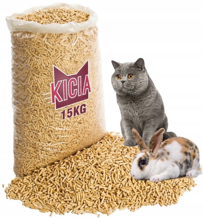 ŻWIREK DREWNIANY SOSNOWY PELLET DO KUWETA DLA KOTA KRÓLIKA ŚWINKI