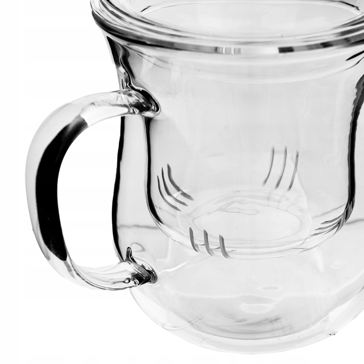 KUBEK Z ZAPARZACZEM DO HERBATY ZIÓŁ 370ml SITKO SZKLANY POKRYWKĄ TERMICZNY