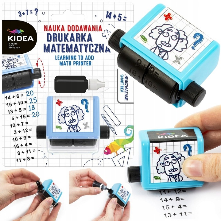 3x DRUKARKA MATEMATYCZNA NAUKA MNOŻENIE DODAWANIE ODEJMOWANIE KIDEA