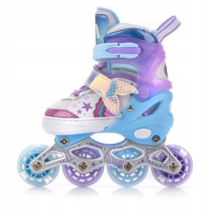 ROLKI 4w1 METEOR MERMAID XS 25-28 rolki łyżwy wrotki rolko-wrotki LED
