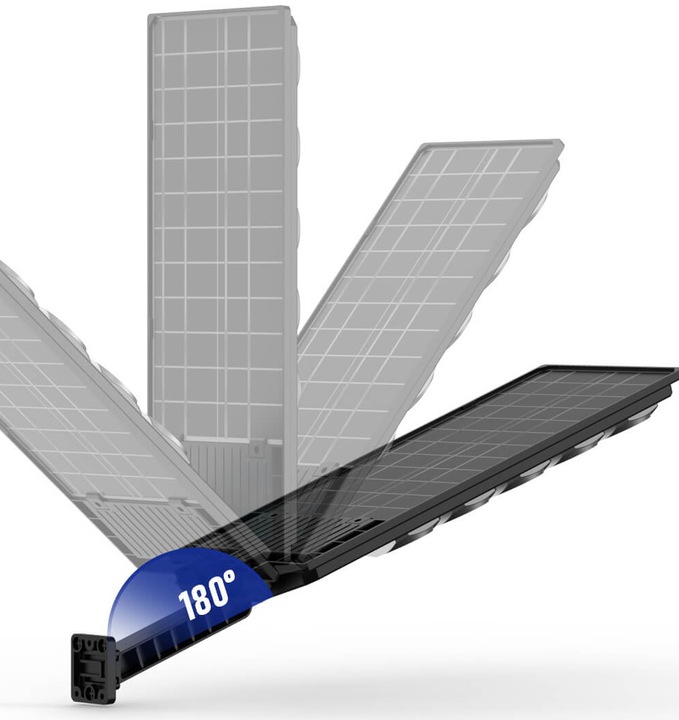 Lampa solarna LED 1000W Latarnia uliczna z czujnik + uchwyt + pilot