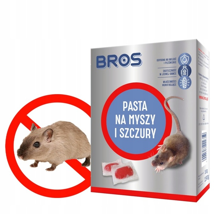 PASTA SILNA TRUTKA TRUCIZNA NA MYSZY SZCZURY GRYZONIE 1KG BROS