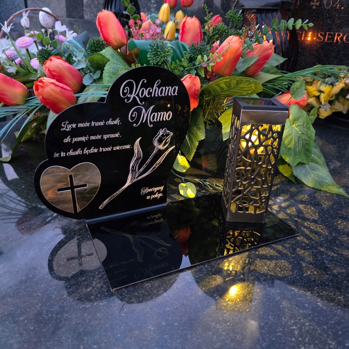 ZNICZ SOLARNY z Grawerem Wieczna Lampka Latarenka LED STATUETKA dla