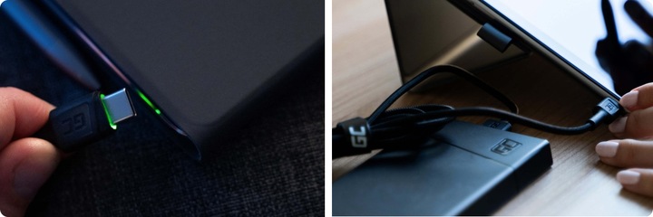 Zestaw 3x Kabel GC Ray USB - USB-C 120cm LED Quick Charge 3.0