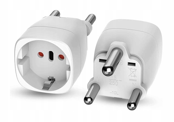 Adapter Przejściówka Gniazda EU na Wtyk RPA MOZAMBIK NAMBIA BHUTAN -