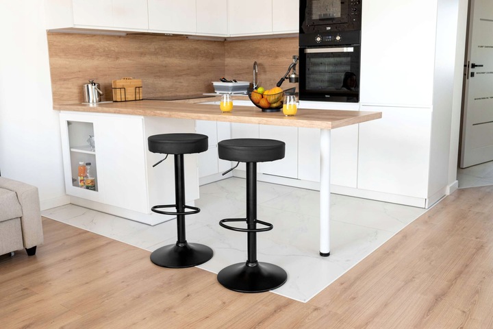 HOKER LOFTOWY KRZESŁO BAROWE REGULOWANE STOŁEK TABORET CZARNY NOGA