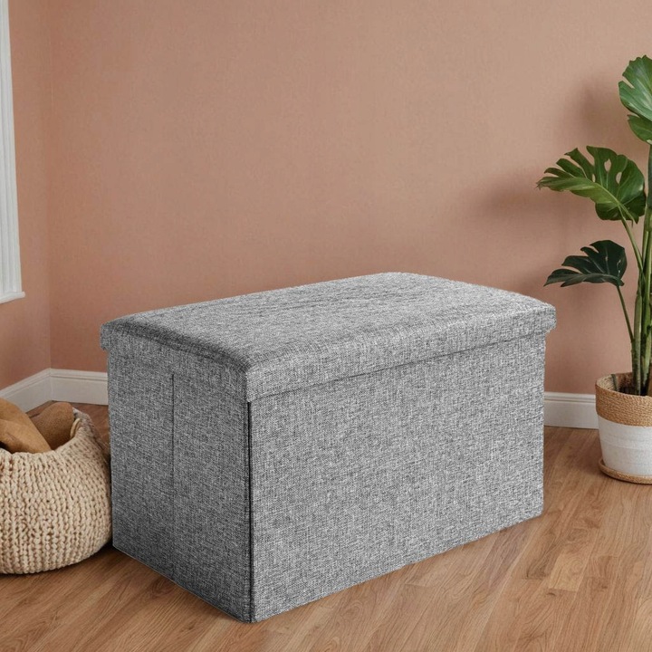 PUFA OTWIERANA TAPICEROWANA SKŁADANA POJEMNIK ZE SCHOWKIEM PODNÓŻEK XL