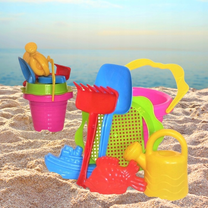 Zestaw zabawek do piasku piaskownicy na plaże wiaderko duże konewka
