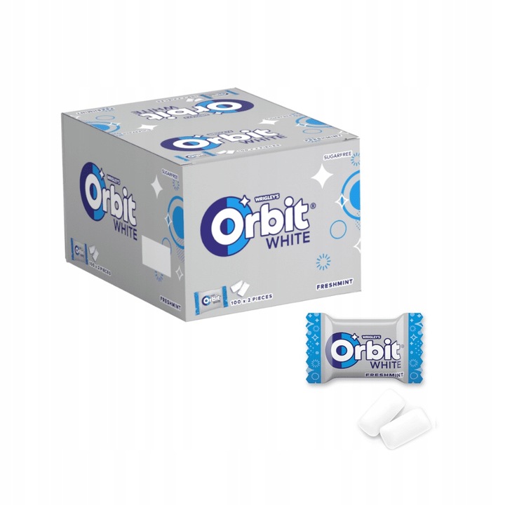 Guma mini ORBIT White Freshmint 2 drażetki x 100 szt