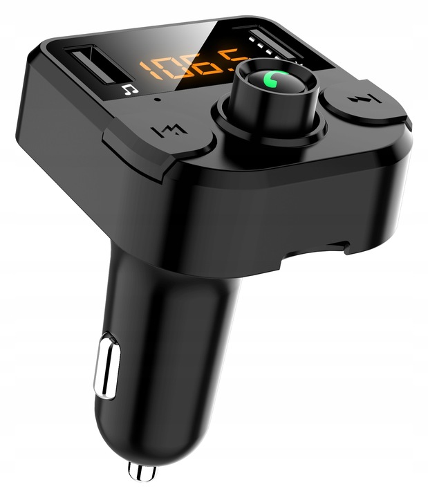 Transmiter Bluetooth FM Ładowarka 2xUSB LCD MP3