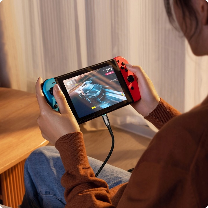 BASEUS kabel Typ C do Typ C PD 100W Glimmer 2m 200cm black wytrzymały oplot