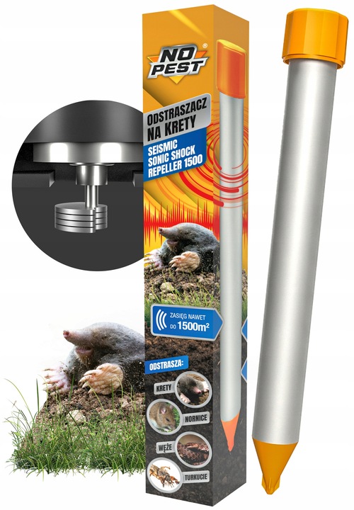 ODSTRASZACZ NA KRETY NORNICE WĘŻE TURKUCIE ODSTRASZACZ KRETÓW DO 1500