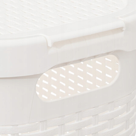 Kosz na pranie 40 l wąski syntetyczny rattan syntetyczny biały