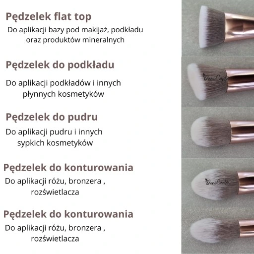 Komplet Pędzli do makijażu Pędzle Profesjonalne 10