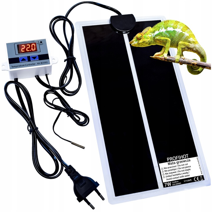 MATA GRZEWCZA GRZEJNA DO TERRARIUM 15x28cm 7W TERMOSTAT DLA GADÓW