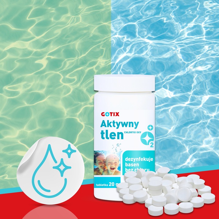 Aktywny Tlen do Basenu Jacuzzi SPA Chemia Basenowa bez Chloru Tabletki