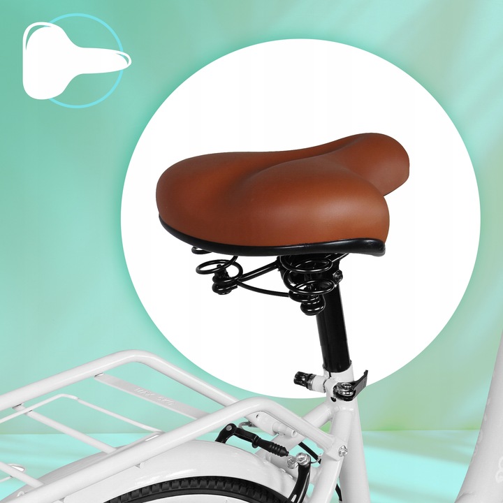 ROWER MIEJSKI DAMSKI 28'' DAMKA WIKLINOWY KOSZYK KOSZ 6 PRZERZUTKI SHIMANO