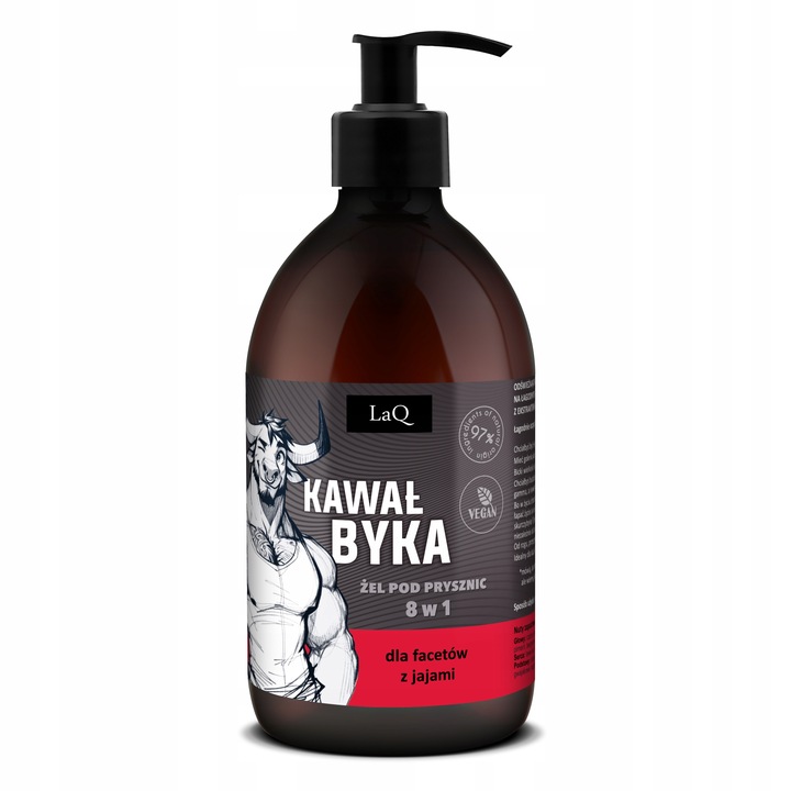 Żel pod prysznic do mycia naturalny dla faceta 8 w 1 KAWAŁ BYKA 500 ml LaQ