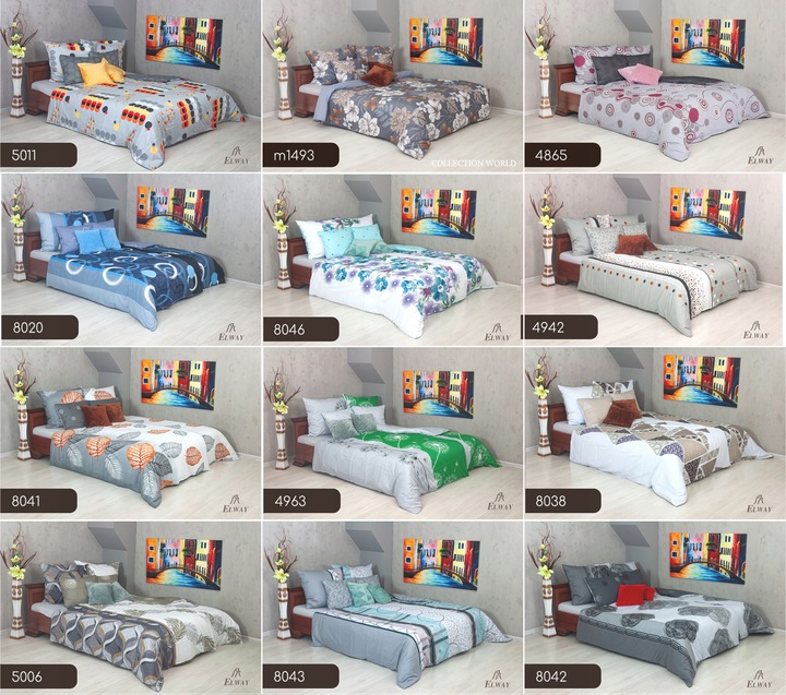 Pościel ELWAY 160x200 Bawełna Satynowa NOWE WZORY