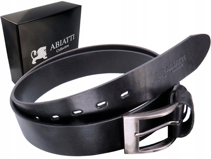 SKÓRZANY PASEK MĘSKI DO SPODNI BRĄZOWY SZEROKI PAS DO JEANSÓW GRUBA SKÓRA