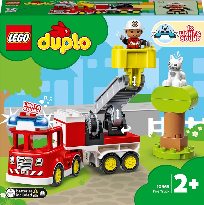 LEGO Duplo Straż pożarna Samochód Wóz strażacki 10969 Duże Klocki dla 2 3 4