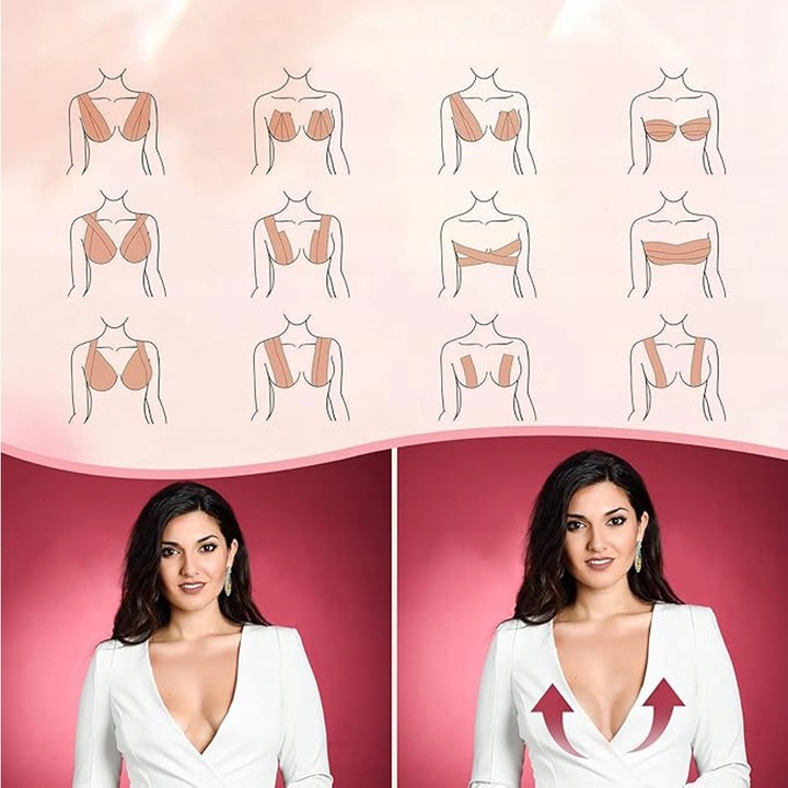 TAŚMA UNOSZĄCA BIUST MODELUJĄCA DEKOLT ZESTAW NAKLEJKI WIELOKROTNEGO UŻYTKU