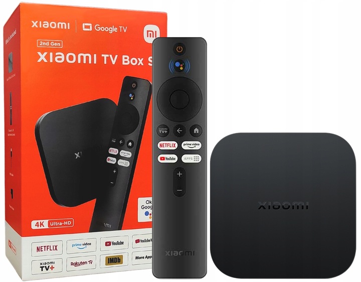 ODTWARZACZ MULTIMEDIALNY XIAOMI MI BOX S 8GB 2 GENERACJI NOWY ZESTAW SMART