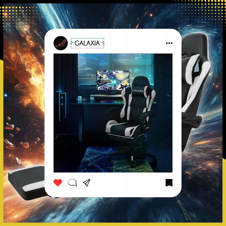 FOTEL GAMINGOWY BIUROWY Obrotowy Kubełkowy Krzesło Gamingowe Z Podnóżkiem