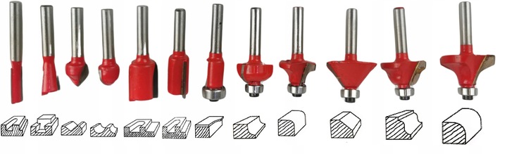 FREZARKA GÓRNOWRZECIONOWA DO DREWNA Z ZESTAWEM FREZÓW