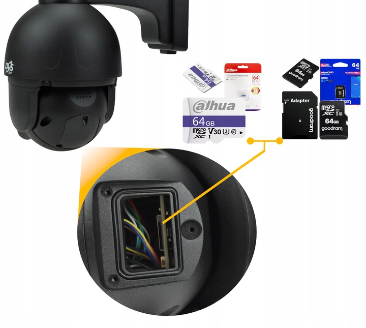 Czarna zewnętrzna kamera WiFi obrotowa 4K 8Mpx PRZYBLIŻENIE SMART 8x ZOOM