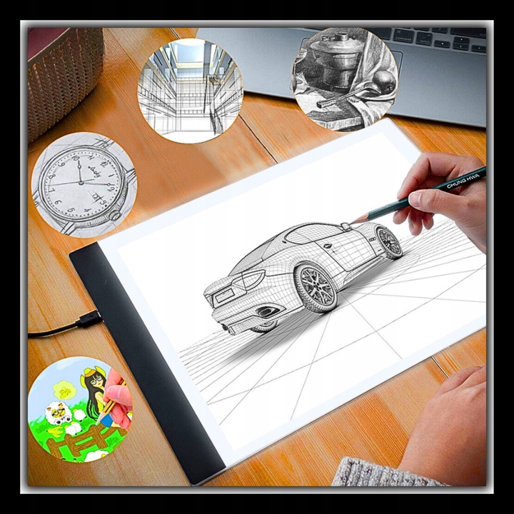 TABLET GRAFICZNY TABLICA DZIECI RYSOWANIA DESKA KREŚLARSKA LED+5 GRATISÓW