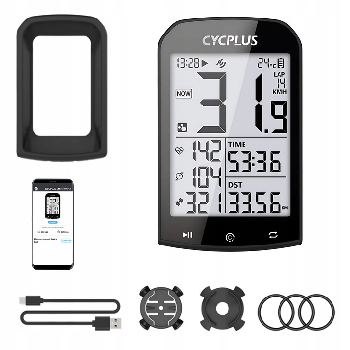 Cycplus Komputer Rowerowy Adv M1 V3.0 Bezprzewodowy Wodoodporny Gps Ant+