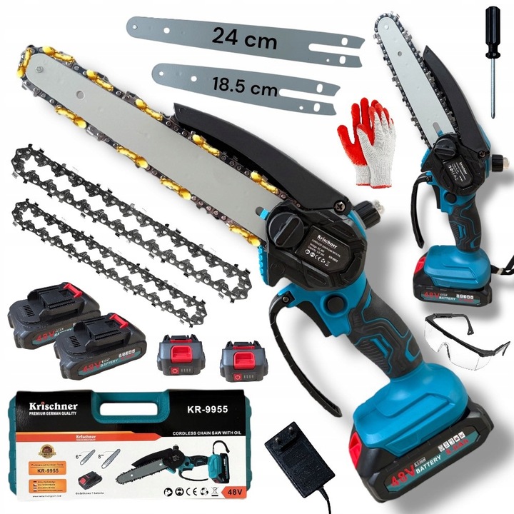 Piła AKUMULATOROWA Łańcuchowa Pilarka Do GAŁĘZI z 2 AKU 8 CALI