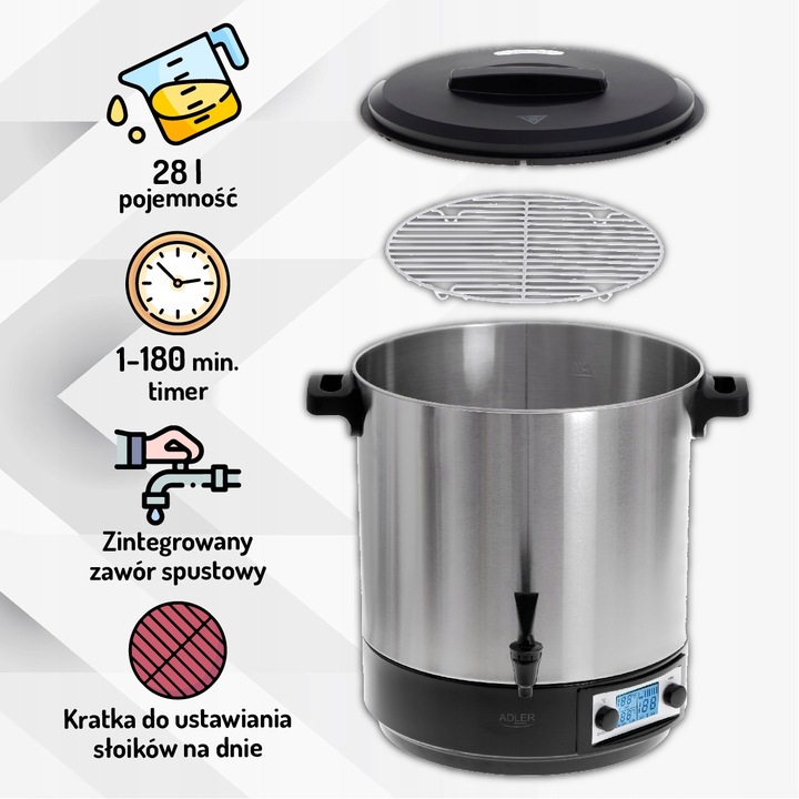 GARNEK ELEKTRYCZNY PODGRZEWACZ WARNIK 28L 2600W