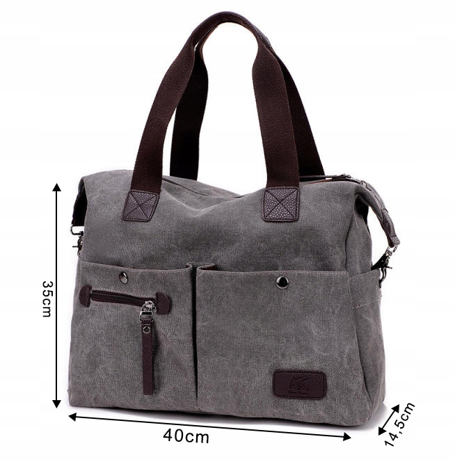 TORBA na ramię DUŻA podróżna miejska WOREK SHOPPER pojemna