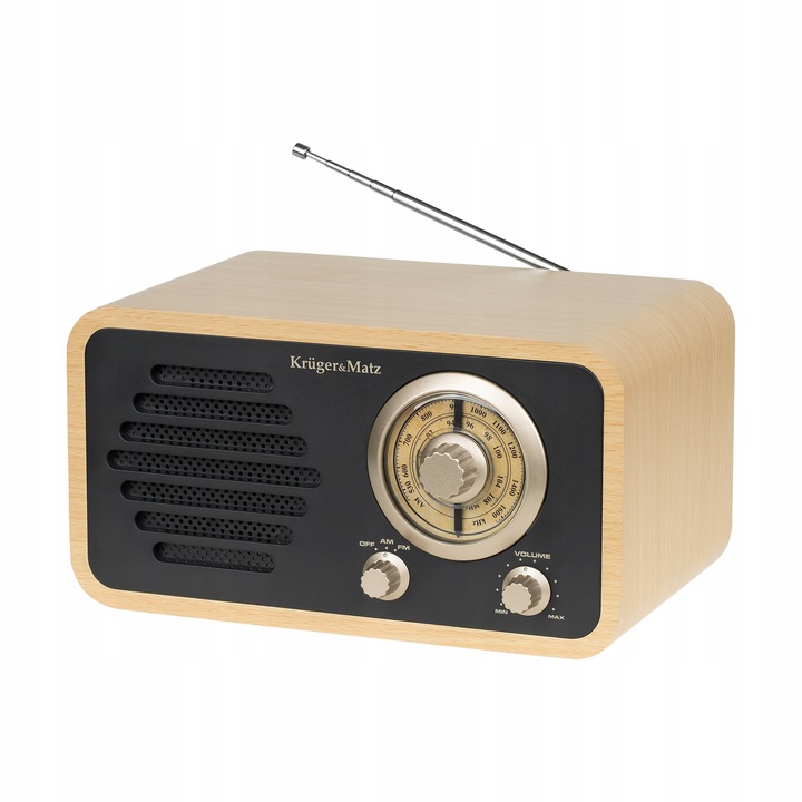 Radio sieciowe Kruger&Matz AM/FM antena teleskopowa RETRO